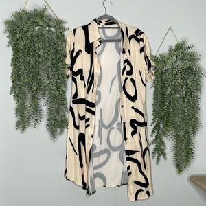 Pattern button up dress